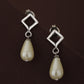 Rhodium Plated Cz Geometric Drop Earring For Women - Wahe Jewels - Swadesiicart