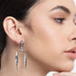 Gold-Polished & Crystal Square Drop Earring For Women - Wahe Jewels - Swadesiicart