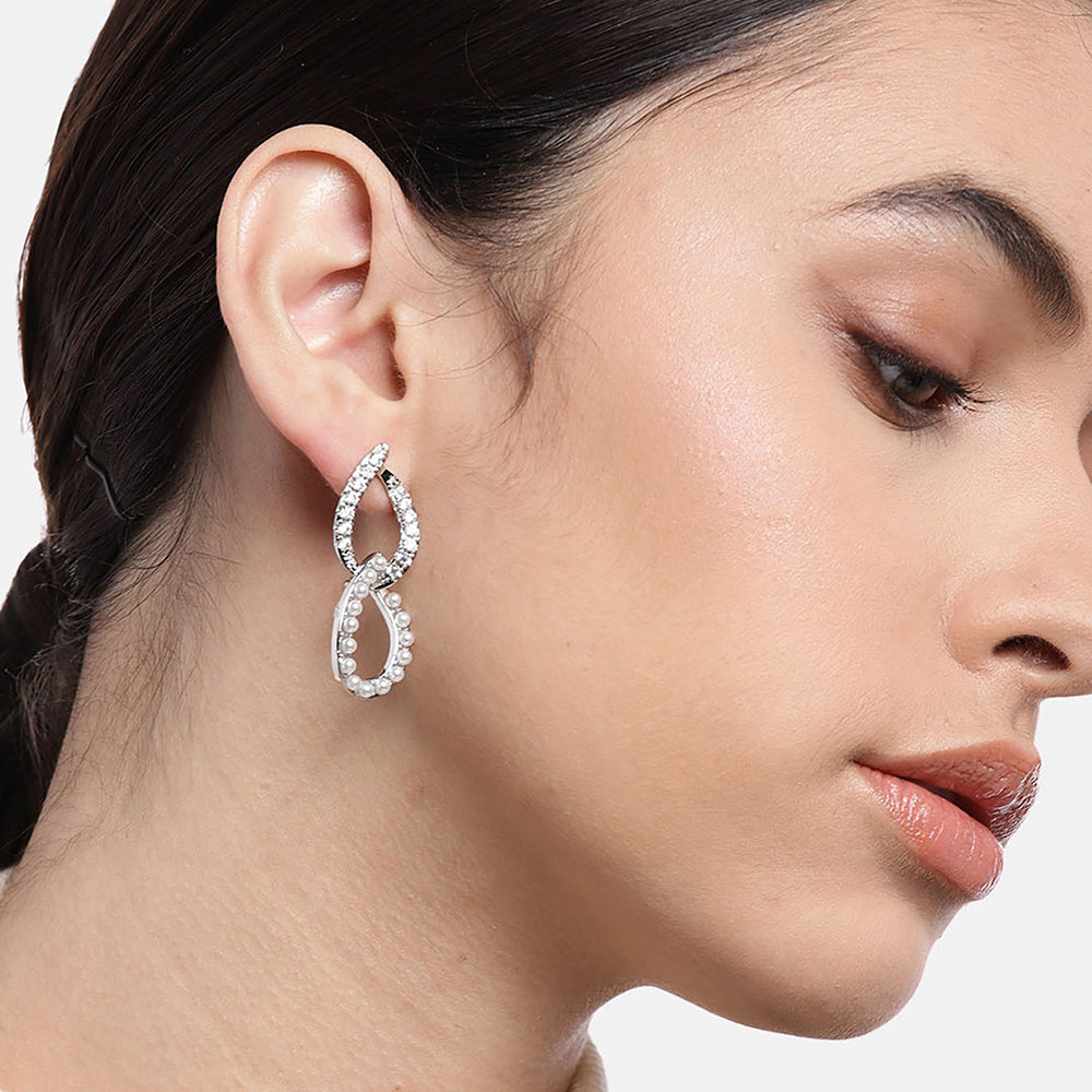 Gold-Polished With Cz Textured Heart Stud Earring - Wahe Jewels - Swadesiicart