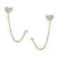 Women'S Brass Gold-Polished Heart Shaped Studs Earrings - Wahe Jewels - Swadesiicart