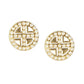 Women'S Brass Gold-Polished & White Circular Studs Earrings - Wahe Jewels - Swadesiicart