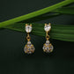 Premium Jewellery - Gold Toned Cz Studded Gold-Polished Square Handcrafted Drop Earrings - Wahe Jewels - Swadesiicart