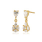 Premium Jewellery - Gold Toned Cz Studded Gold-Polished Square Handcrafted Drop Earrings - Wahe Jewels - Swadesiicart