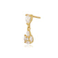 Premium Jewellery - Gold Toned Cz Studded Gold-Polished Square Handcrafted Drop Earrings - Wahe Jewels - Swadesiicart
