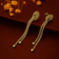 Gold-Polished With Cz Floral Drop Earring For Women - Wahe Jewels - Swadesiicart