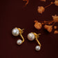 Gold-Polished Maroon Stone Circular Stud Earring For Women - Wahe Jewels - Swadesiicart