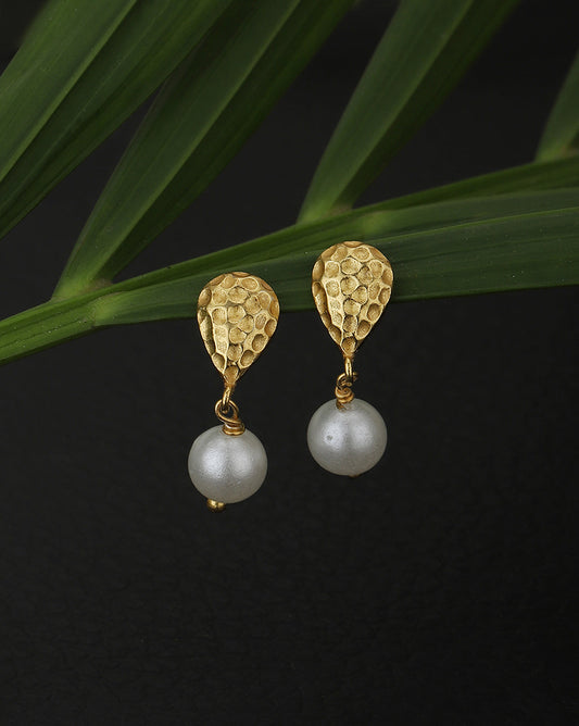 Premium Jewellery - Silver Toned Cz Studded Rhodium - Plated Teardrop Shaped Handcrafted Studs Earrings - Wahe Jewels - Swadesiicart