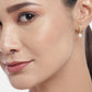 Premium Jewellery - Silver Toned Cz Studded Rhodium - Plated Teardrop Shaped Handcrafted Studs Earrings - Wahe Jewels - Swadesiicart