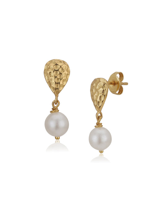 Premium Jewellery - Silver Toned Cz Studded Rhodium - Plated Teardrop Shaped Handcrafted Studs Earrings - Wahe Jewels - Swadesiicart