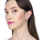 Silver Toned Cz With Pearl Studded Stud Earring For Women - Wahe Jewels - Swadesiicart