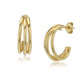 Women'S Gold Western Brass Na Post And Back Gold-Polished Single Gold - Toned Contemporary Half Hoop Earrings - Wahe Jewels - Swadesiicart