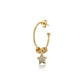 Women'S Gold Western Brass Cubic Zirconia Post And Back Gold-Polished Single Gold - Toned Star Shaped Cz Studded Half Hoop Earrings - Wahe Jewels - Swadesiicart