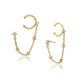 Women'S Gold Western Brass Cubic Zirconia Post And Back Gold-Polished Single Contemporary Drop Earrings - Wahe Jewels - Swadesiicart