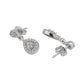 Women'S Silver Western Brass Cubic Zirconia Post And Back Rhodium - Plated Single Teardrop Shaped Drop Earrings - Wahe Jewels - Swadesiicart