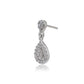 Women'S Silver Western Brass Cubic Zirconia Post And Back Rhodium - Plated Single Teardrop Shaped Drop Earrings - Wahe Jewels - Swadesiicart