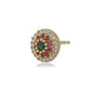 Women'S Gold Western Brass Cubic Zirconia Post And Back Gold-Polished Single Circular Studs Earrings - Wahe Jewels - Swadesiicart