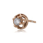 Women'S Rose Gold Western Brass Cubic Zirconia Post And Back Rose Gold-Polished Single Circular Studs Earrings - Wahe Jewels - Swadesiicart