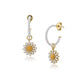 Women'S Gold Western Brass Na Post And Back Gold-Polished Single Floral Half Hoop Earrings - Wahe Jewels - Swadesiicart