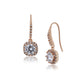 Women'S Rose Gold Western Brass Cubic Zirconia Fish Hook Ear Wire Rose Gold-Polished Single Square Rose - Gold-Polished Drop Earrings - Wahe Jewels - Swadesiicart