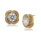 Women'S Gold Western Brass Cubic Zirconia Post And Back Gold-Polished Single Contemporary Studs Earrings - Wahe Jewels - Swadesiicart