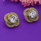 Women'S Gold Western Brass Cubic Zirconia Post And Back Gold-Polished Single Contemporary Studs Earrings - Wahe Jewels - Swadesiicart