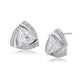 Women'S Silver Western Brass Cubic Zirconia Post And Back Rhodium - Plated Single Triangular Studs Earrings - Wahe Jewels - Swadesiicart
