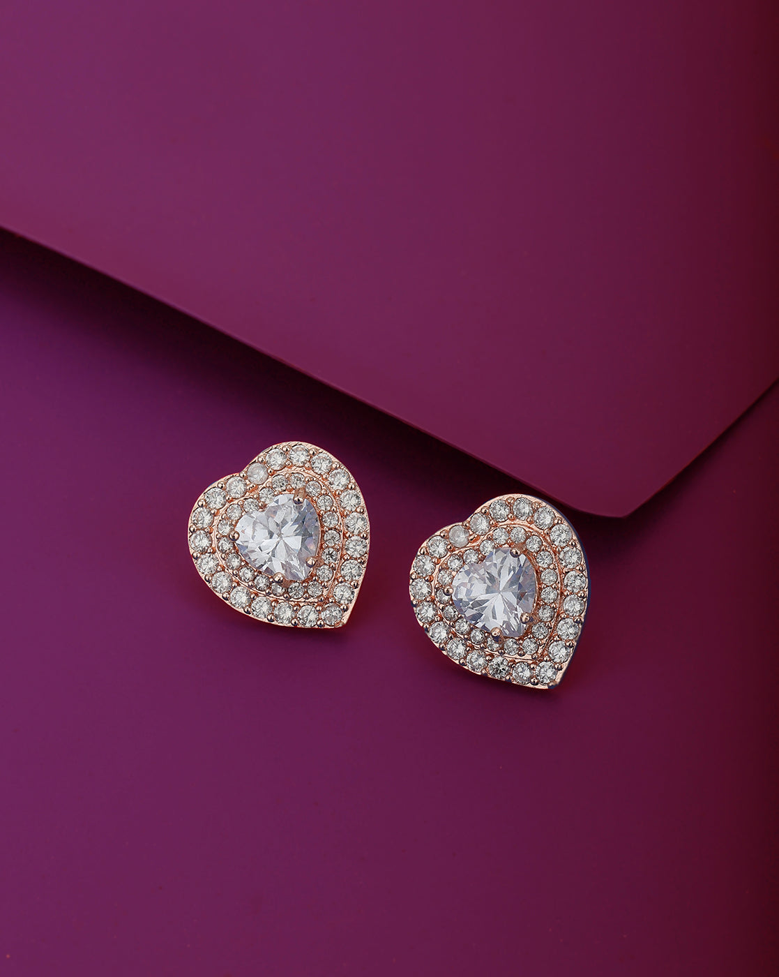 Gold-Polished With Cz Floral Stud Earring For Women - Wahe Jewels - Swadesiicart