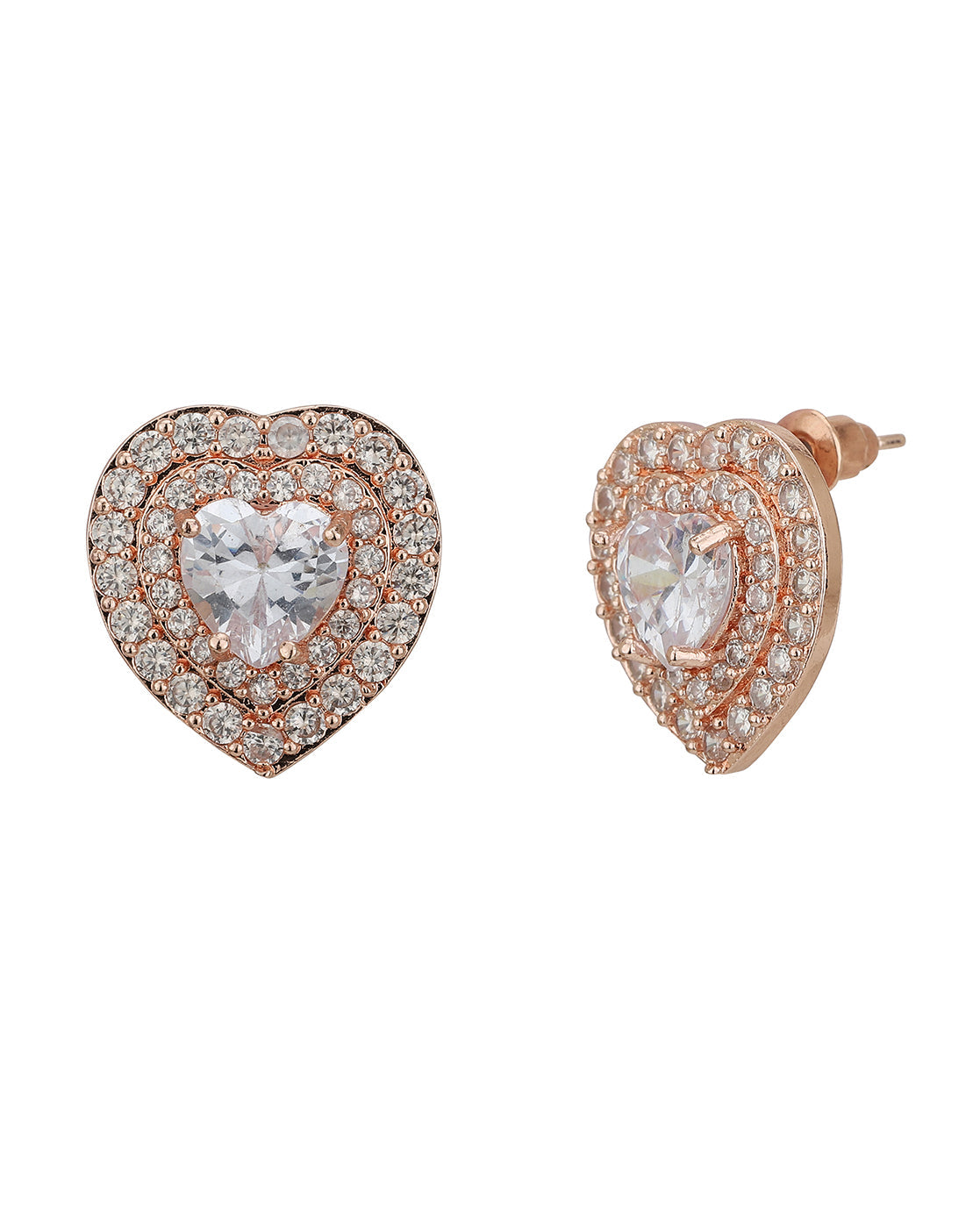Gold-Polished With Cz Floral Stud Earring For Women - Wahe Jewels - Swadesiicart