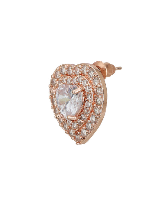 Gold-Polished With Cz Floral Stud Earring For Women - Wahe Jewels - Swadesiicart