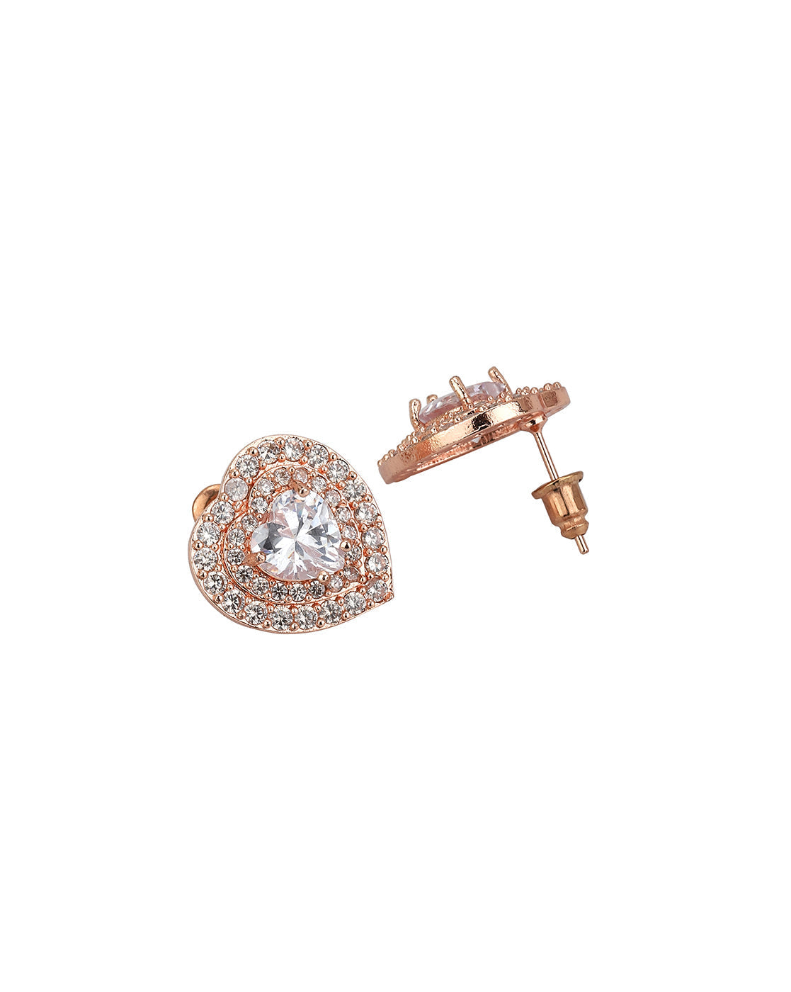 Gold-Polished With Cz Floral Stud Earring For Women - Wahe Jewels - Swadesiicart
