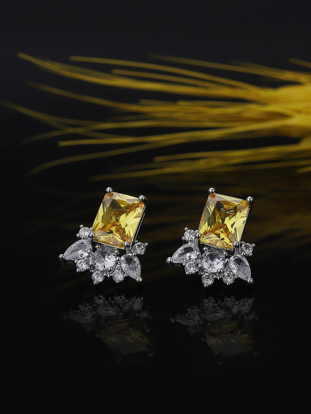 Gold-Polished Floral Stud Earring For Women - Wahe Jewels - Swadesiicart
