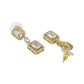 Gold-Polished White Pearl Cz Circular Drop Earring For Women - Wahe Jewels - Swadesiicart