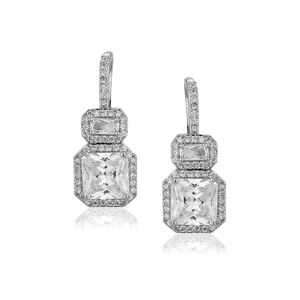 Gold-Polished With Cz Square Stud Earring For Women - Wahe Jewels - Swadesiicart