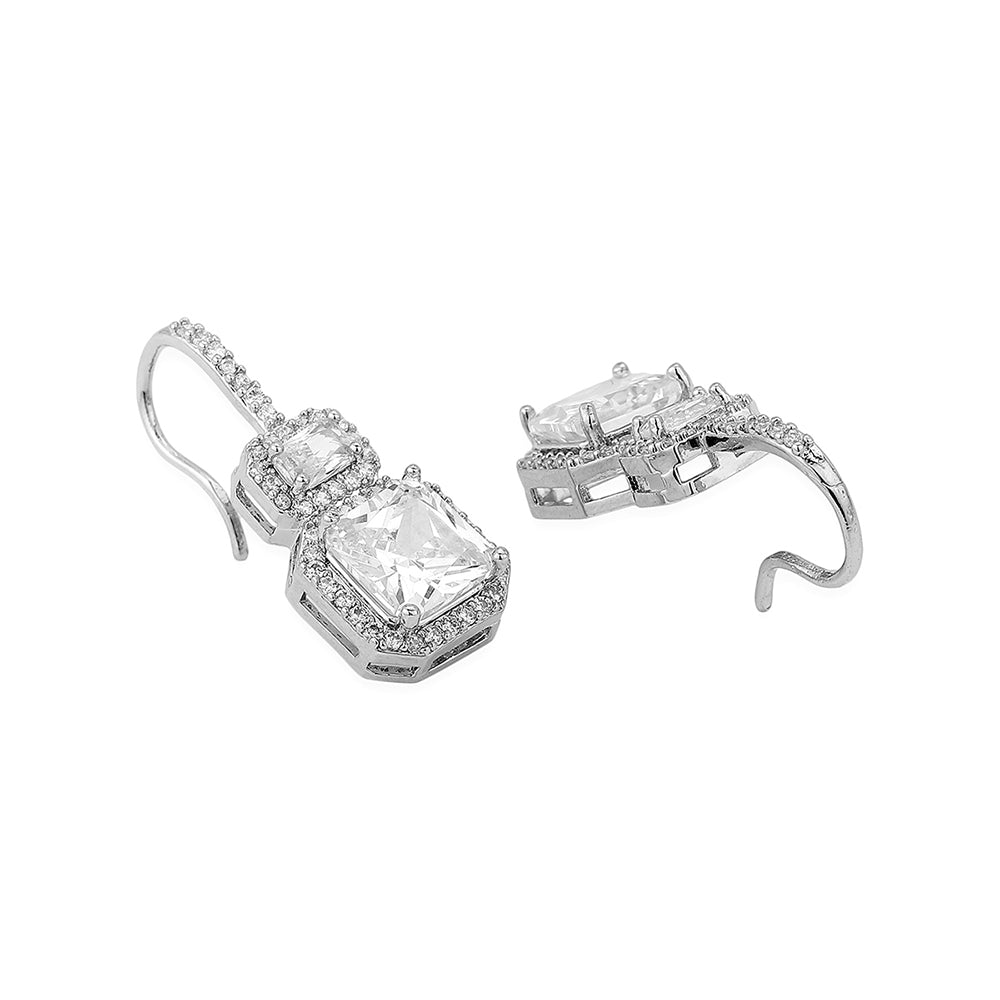 Gold-Polished With Cz Square Stud Earring For Women - Wahe Jewels - Swadesiicart