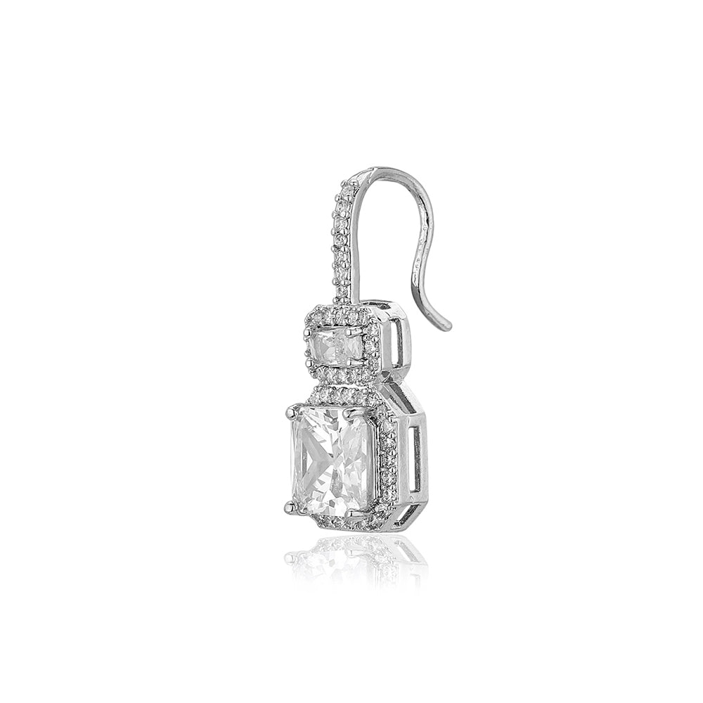 Gold-Polished With Cz Square Stud Earring For Women - Wahe Jewels - Swadesiicart