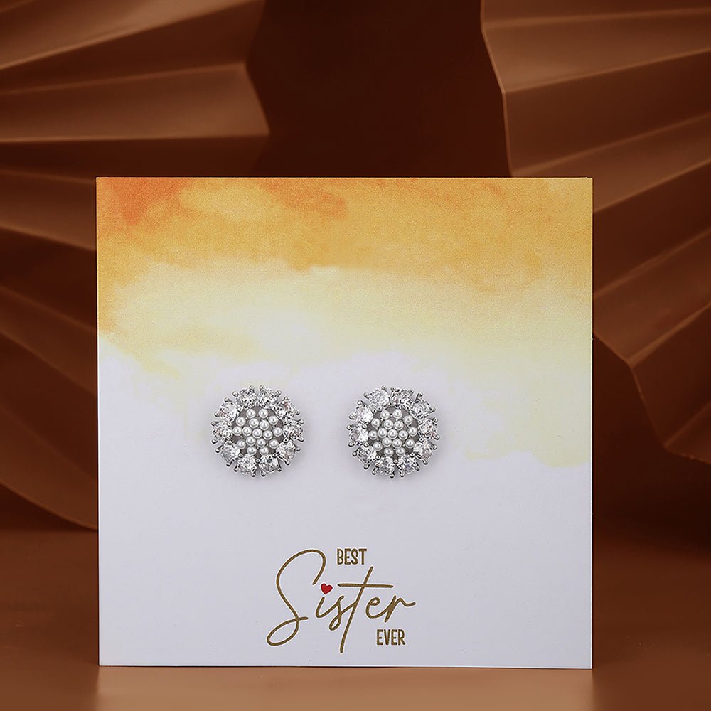 925 Sterling Silver Rose Gold-Polished Cz Heart Drop Earring For Women - Wahe Jewels - Swadesiicart
