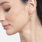 Gold-Polished Enamel With Glass Beads Circular Drop Earring For Women - Wahe Jewels - Swadesiicart