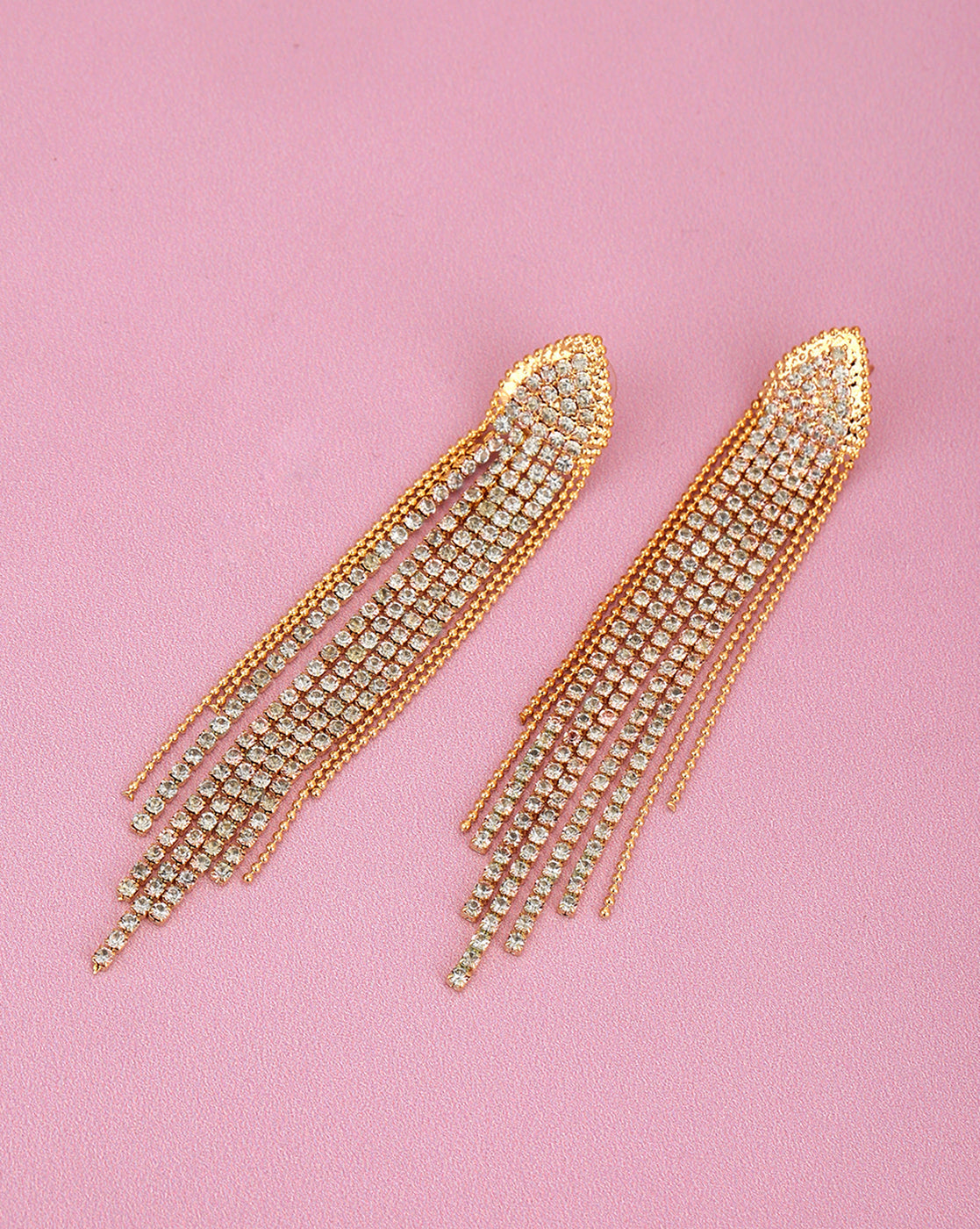 Gold-Polished With Cz Half Hoop Earring - Wahe Jewels - Swadesiicart