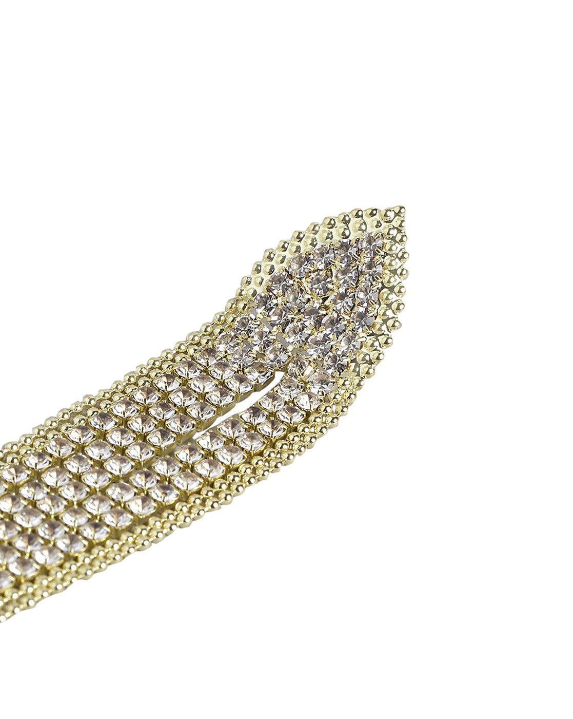 Gold-Polished With Cz Half Hoop Earring - Wahe Jewels - Swadesiicart