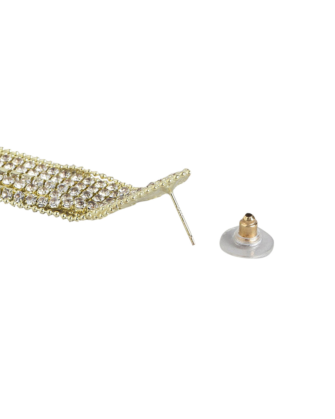 Gold-Polished With Cz Half Hoop Earring - Wahe Jewels - Swadesiicart