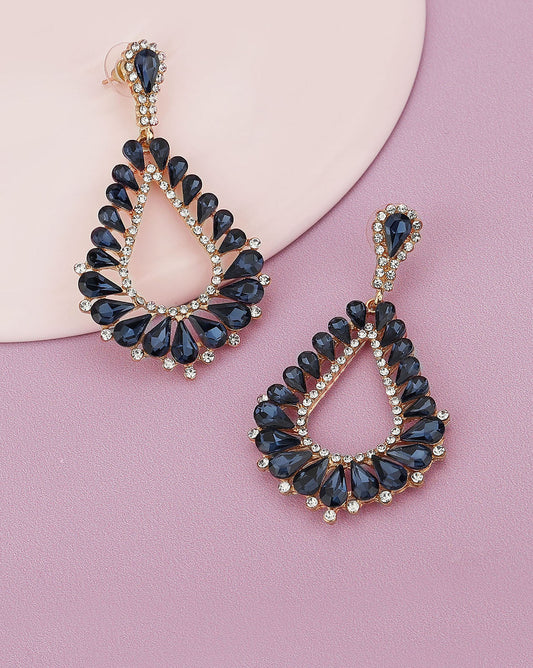 Gold-Polished Fancy Oval Drop Earring For Women - Wahe Jewels - Swadesiicart