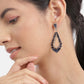Gold-Polished Fancy Oval Drop Earring For Women - Wahe Jewels - Swadesiicart