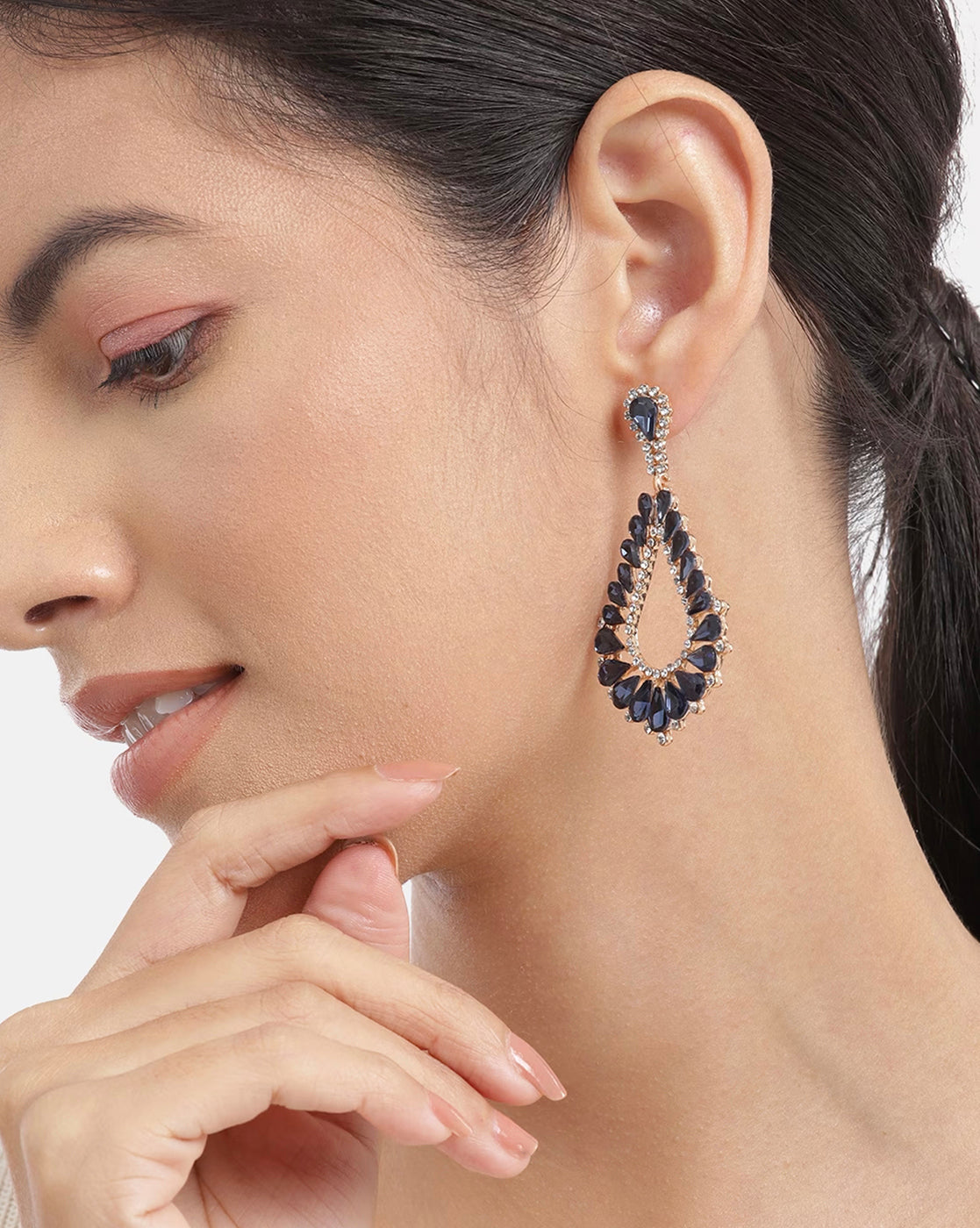 Gold-Polished Fancy Oval Drop Earring For Women - Wahe Jewels - Swadesiicart