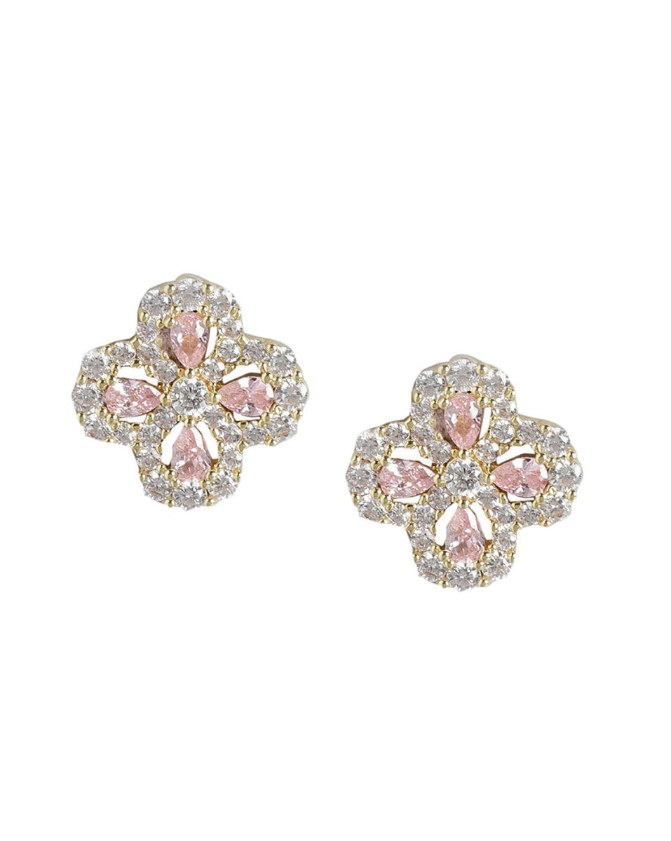 925 Sterling Silver Rose Gold-Polished Cz Infinity Drop Earring For Women - Wahe Jewels - Swadesiicart