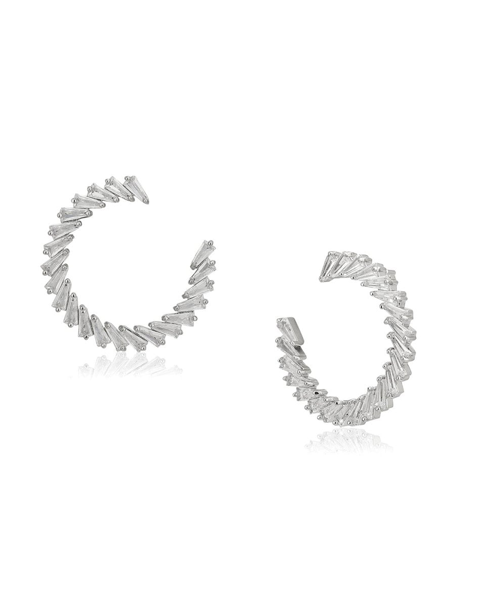 925 Sterling Silver Rhodium Plated Cz Teardrop Stud Earring For Women - Wahe Jewels - Swadesiicart