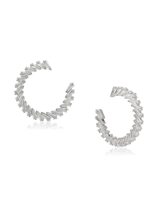 925 Sterling Silver Rhodium Plated Cz Teardrop Stud Earring For Women - Wahe Jewels - Swadesiicart