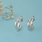 Rhodium Plated Textured Drop Earrings With Dangling Bar - Wahe Jewels - Swadesiicart