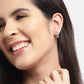 Rhodium Plated Textured Drop Earrings With Dangling Bar - Wahe Jewels - Swadesiicart