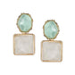 Premium Jewellery - Silver Toned Cz Studded Rhodium - Plated Square Handcrafted Drop Earrings - Wahe Jewels - Swadesiicart