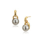 Gold-Polished White Pearl Cz Contemporary Stud Earring For Women - Wahe Jewels - Swadesiicart